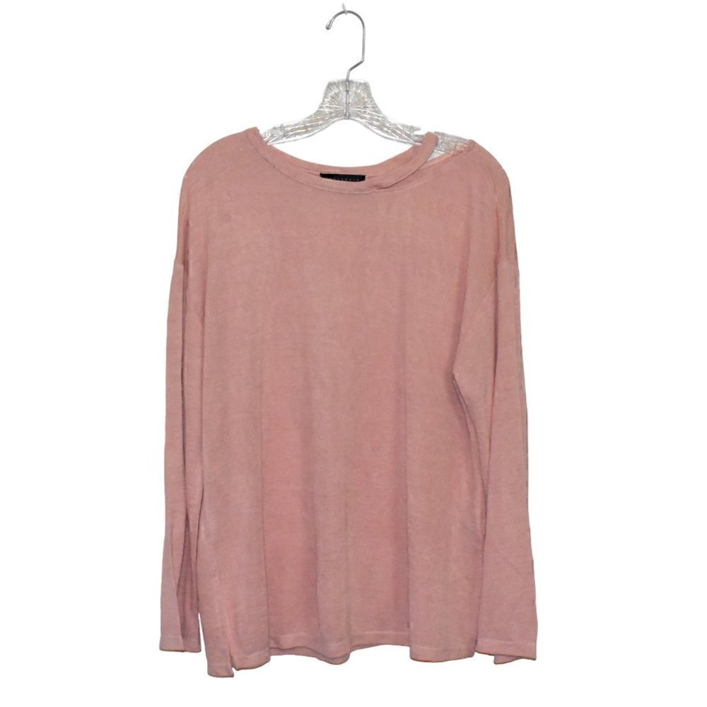 Sanctuary Long Sleeve Relaxed Fit Slouchy Cutout Pullover Shirt Top Size S